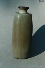 Fat squared column vase w/ flared lip