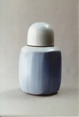 Tall hexagon jar w/ tall lid