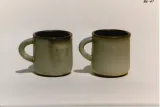 Pair of coffee cups (lined w. wash)